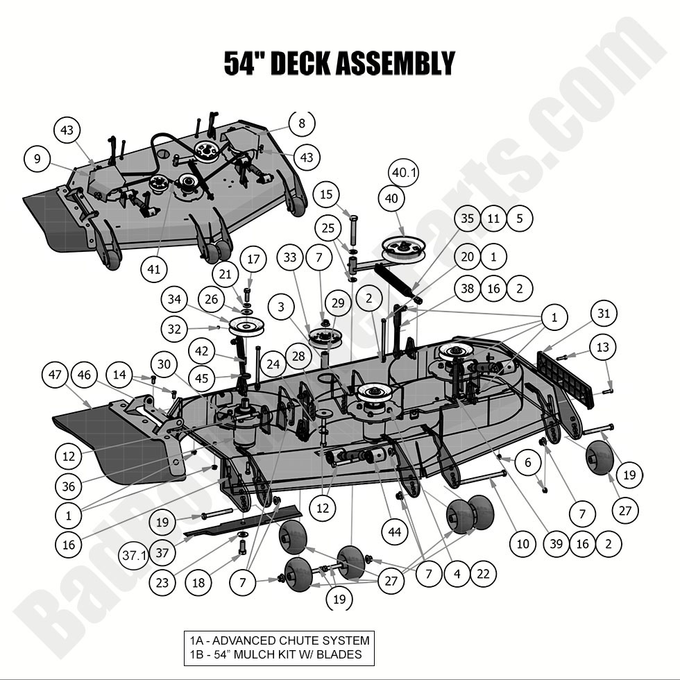 1988 - Bad Boy Mower Parts Lookup > 2019 > Revolt > 54\" Deck Assembly